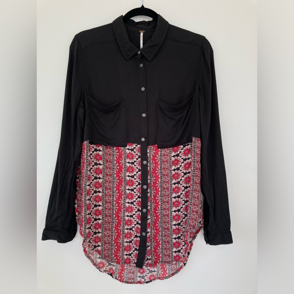 5 for $25 Free People Welcome to the Jungle Button Down Shirt Blouse